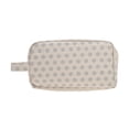 thumbnail image 1 of Unique Bargains 1 Pc Fashionable Rectangle Dots Makeup Bag for Travel Large Khaki Gray Polyester, 1 of 5