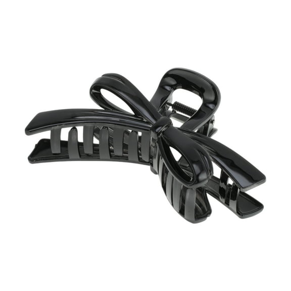 Unique Bargains 1 Pc Fashionable Tie Design Hair Clips for Home Black