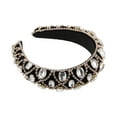 thumbnail image 1 of Unique Bargains 1 Pc Faux Crystal Padded Headband Bling Rhinestone Hairband for Women Gold Tone 1.57 Inch Wide, 1 of 7