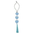 thumbnail image 1 of Unique Bargains 1 Pc Faux Leather Heart Tassel Car Rear View Mirror Pendant Accessories Car Hanging Ornament Sky Blue, 1 of 6