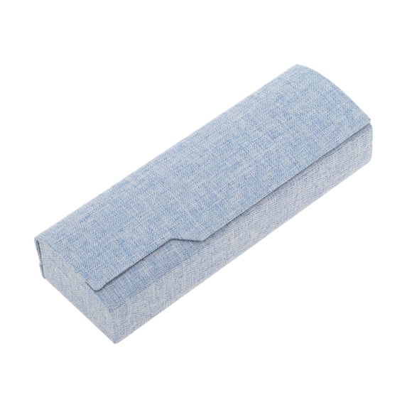 Unique Bargains 1 Pc Faux Linen EyeGlasses Case Portable Eyeglasses Storage Blue