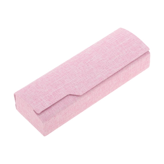 Unique Bargains 1 Pc Faux Linen EyeGlasses Case Portable Eyeglasses Storage Pink