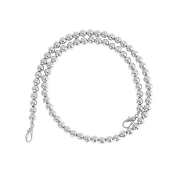 Unique Bargains 1 Pc Faux Pearl Handbag Strap 0.32"x23.62" Silver Tone Plastic