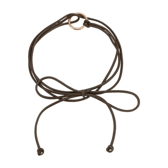Unique Bargains 1 Pc Adjustable Waist Cord Elegant Circle Knot Buckle Handmade Cord Belt for Women Brown