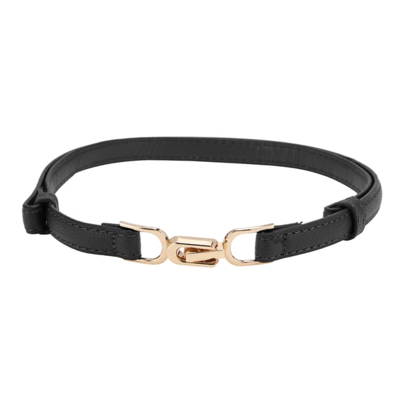 Unique Bargains 1 Pc Festival Wrap Belt Elegant Double Buckle Adjustable Adjustable Waist Cord for Women Black