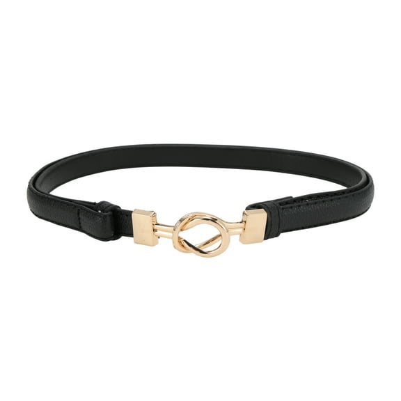 Unique Bargains 1 Pc Festival Wrap Belt Elegant Double Buckle Adjustable Waist Cord for Women Black
