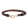 thumbnail image 1 of Unique Bargains 1 Pc Festival Wrap Belt Elegant Double Buckle Adjustable Waist Cord for Women Brown, 1 of 5