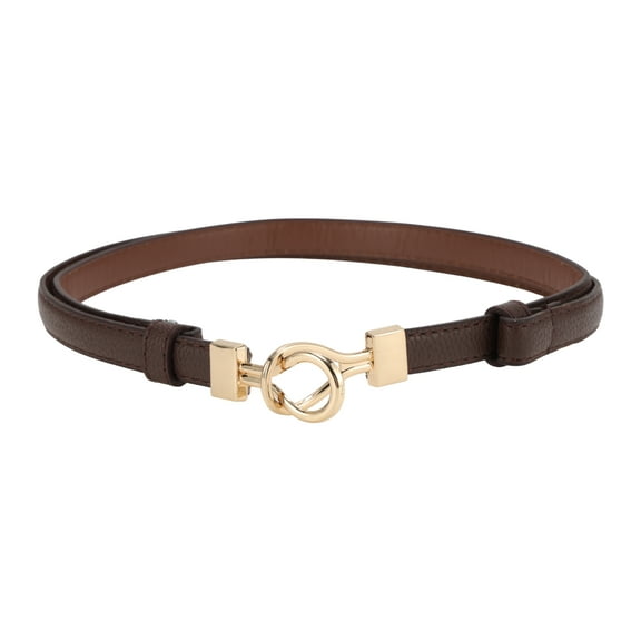 Unique Bargains 1 Pc Festival Wrap Belt Elegant Double Buckle Adjustable Waist Cord for Women Brown