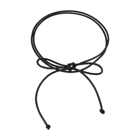 Unique Bargains 1 Pc Festival Wrap Belt Elegant Pure Leather Cord End Knot Adjustable Waist Cord for Women Black
