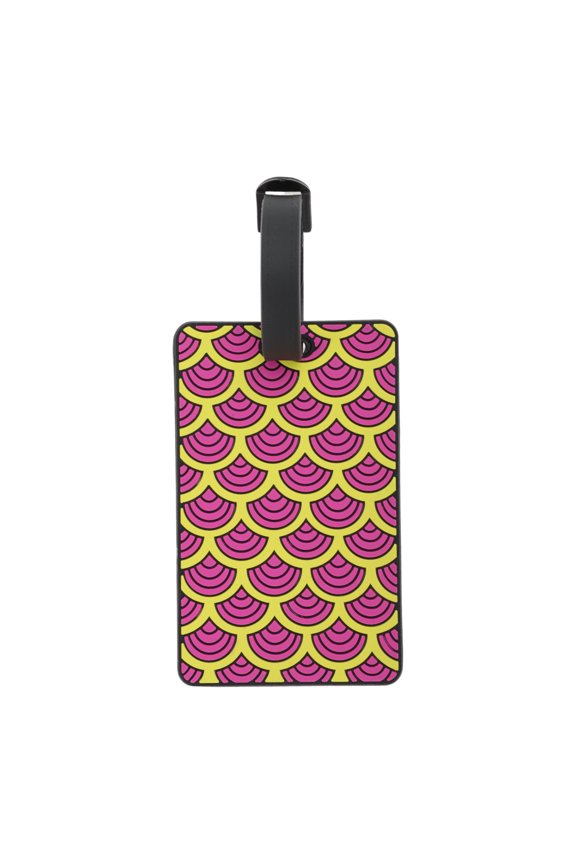 1 Pc Fish Scale Pattern Luggage Tag for Travel Rose Red Yellow