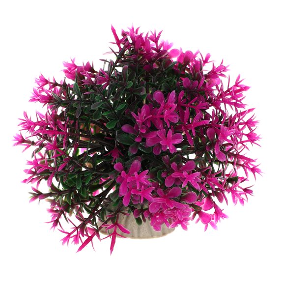 Unique Bargains 1 Pc Fish Tank Plants Decorations Artificial Aquarium Grass Ball Dark Green Purple 3.74x3.74 Inch