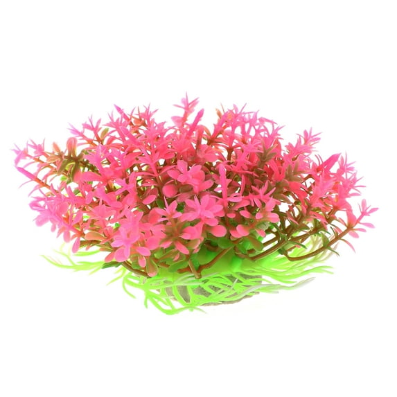 Unique Bargains 1 Pc Fish Tank Plants Decorations Artificial Aquarium Grass Ball Pink Brown Green 2.56x4.72 Inch