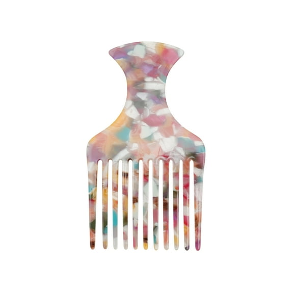 Unique Bargains 1 Pc Flat Handle Marble Hair Insert Comb Multicolored Acetate Sheet
