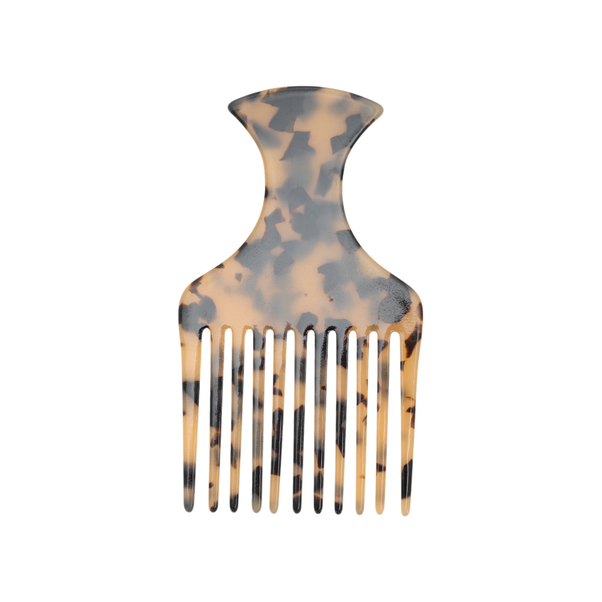 Unique Bargains 1 Pc Flat Handle Marble Hair Insert Comb for All Hair Types Light Brown