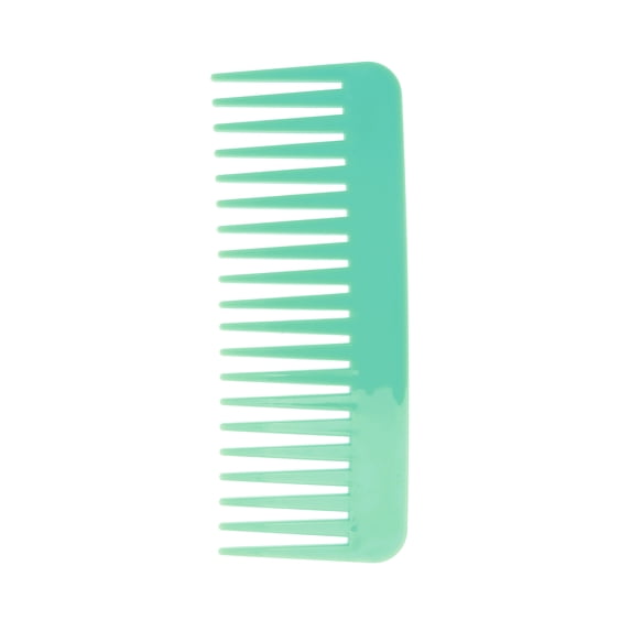 Unique Bargains 1 Pc Flat Style Wide Tooth Comb for Curly Thin Hair Green