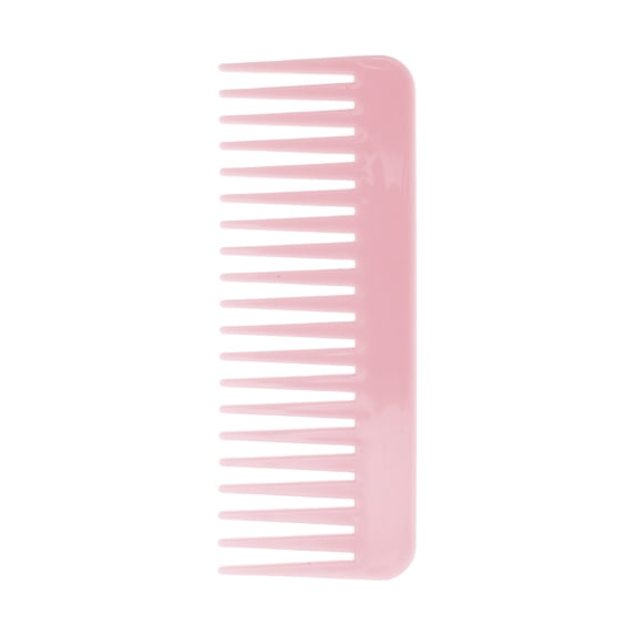 Unique Bargains 1 Pc Flat Style Wide Tooth Comb for Curly Thin Hair Light Pink