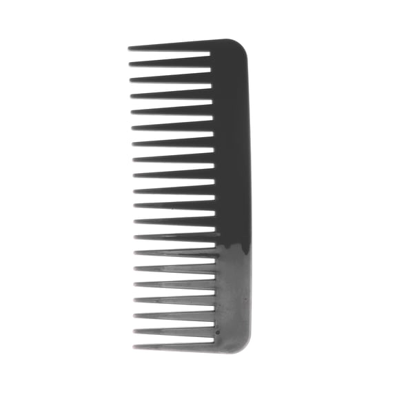 Unique Bargains 1 Pc Flat Style Wide Tooth Comb for Curly Thin Hair Plastic Black