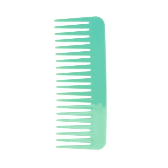 Unique Bargains 1 Pc Flat Style Wide Tooth Comb for Curly Thin Hair Plastic Green