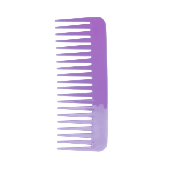 Unique Bargains 1 Pc Flat Style Wide Tooth Comb for Curly Thin Hair Plastic Purple