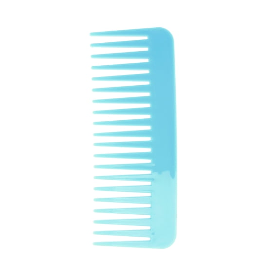 Unique Bargains 1 Pc Flat Style Wide Tooth Comb for Curly Thin Hair Plastic Sky Blue