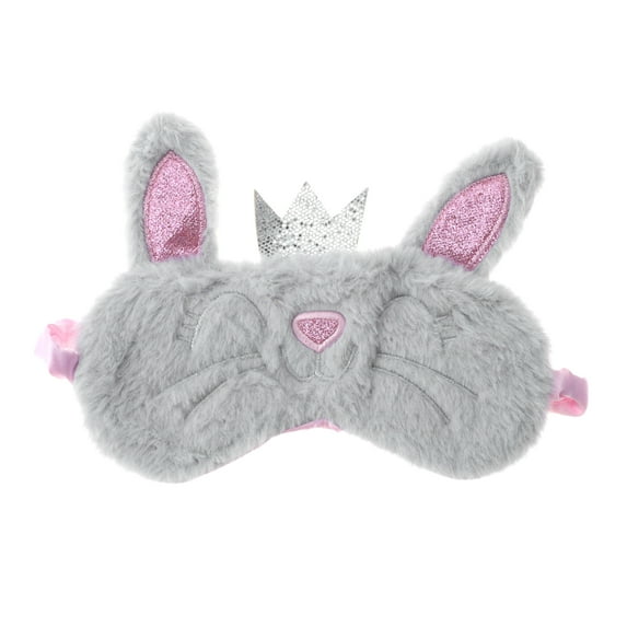 Unique Bargains 1 Pc Fleece Long Ear Cats Eye Mask for Home Gray Fleece