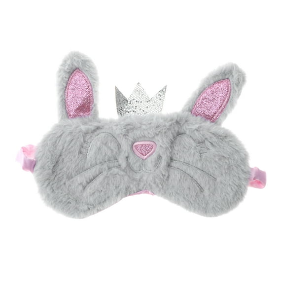 Unique Bargains 1 Pc Fleece Long Ear Cats Eye Mask for Home Gray Fleece