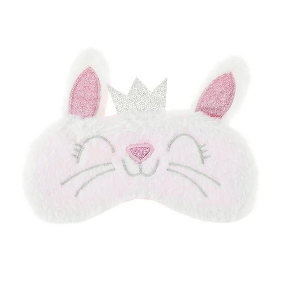 Unique Bargains 1 Pc Fleece Long Ear Cats Eye Mask for Home White Fleece