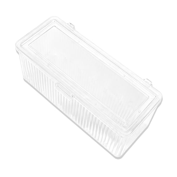 Unique Bargains 1 Pc Flip Cover Nail Storage Box Clear Plastic