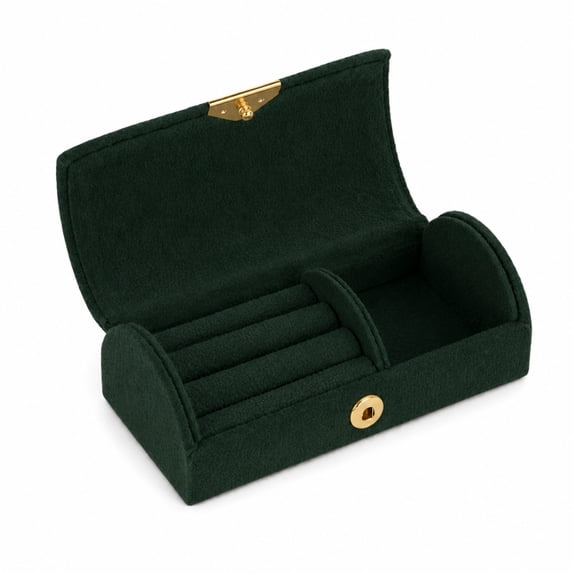 Unique Bargains 1 Pc Flip-button Jewelry Case Organizer Blackish Green