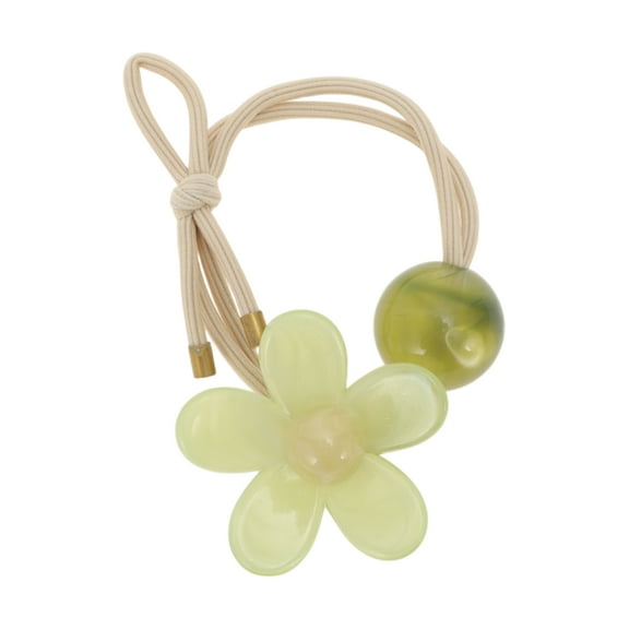 Unique Bargains 1 Pc Floral Beads Hair Elastic Band for Home Green