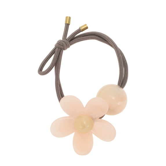Unique Bargains 1 Pc Floral Beads Hair Elastic Band for Home Pink