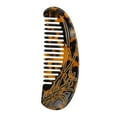 thumbnail image 1 of Unique Bargains 1 Pc Floral Half Round Hair Comb Tortoiseshell Color Acetate Sheet, 1 of 6