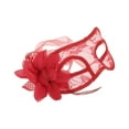 thumbnail image 1 of Unique Bargains 1 Pc Floral Lace Half Face Party Mask for Masquerade Party Red, 1 of 5