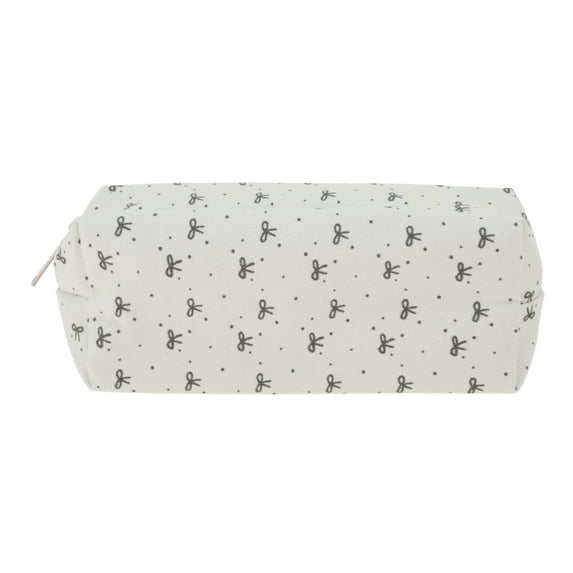 Unique Bargains 1 Pc Floral Print Style Drawstring Makeup Bag for Vacation Black Canvas