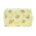 thumbnail image 1 of Unique Bargains 1 Pc Floral Quilting Makeup Bag for Travel Vacation Yellow Orange Polyester, 1 of 4