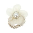 thumbnail image 1 of Unique Bargains 1 Pc Floral Rhinestone Faux Pearl Scrunchies for Home Beige, 1 of 5