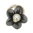 thumbnail image 1 of Unique Bargains 1 Pc Floral Rhinestone Faux Pearl Scrunchies for Home Black, 1 of 5