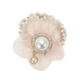 thumbnail image 1 of Unique Bargains 1 Pc Floral Rhinestone Faux Pearl Scrunchies for Home Pink, 1 of 5