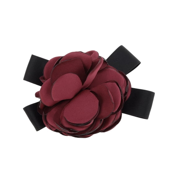 Unique Bargains 1 Pc Flower Duckbill Hair Clips for Home Wine Red