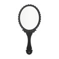 thumbnail image 1 of Unique Bargains 1 Pc Flower Pattern Handheld Mirror for Vacation Travel Black Plastic Glass, 1 of 5