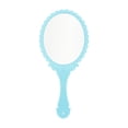 thumbnail image 1 of Unique Bargains 1 Pc Flower Pattern Handheld Mirror for Vacation Travel Sky Blue Plastic Glass, 1 of 5