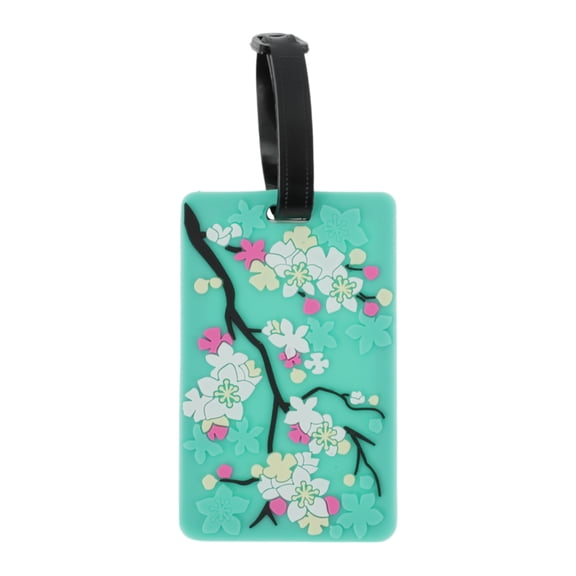 Unique Bargains 1 Pc Flower Pattern Luggage Tag for Travelling Green