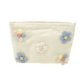 thumbnail image 1 of Unique Bargains 1 Pc Flower Print Drawstring Makeup Bag for Vacation Business Travel Canvas white, 1 of 6