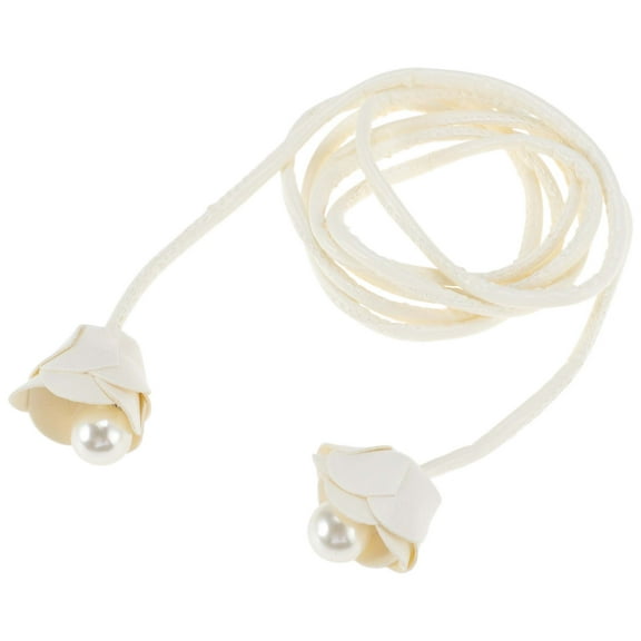 Unique Bargains 1 Pc Flower Rope Belt Fashion Adjustable Waist Cord for Women Beige