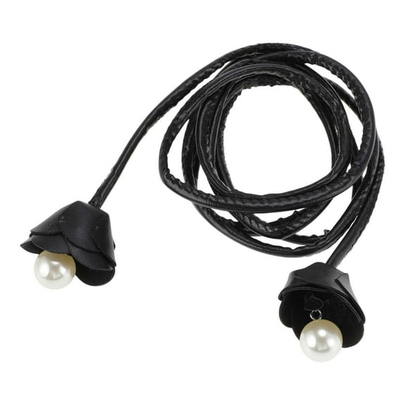 Unique Bargains 1 Pc Flower Rope Belt Fashion Adjustable Waist Cord for Women Black