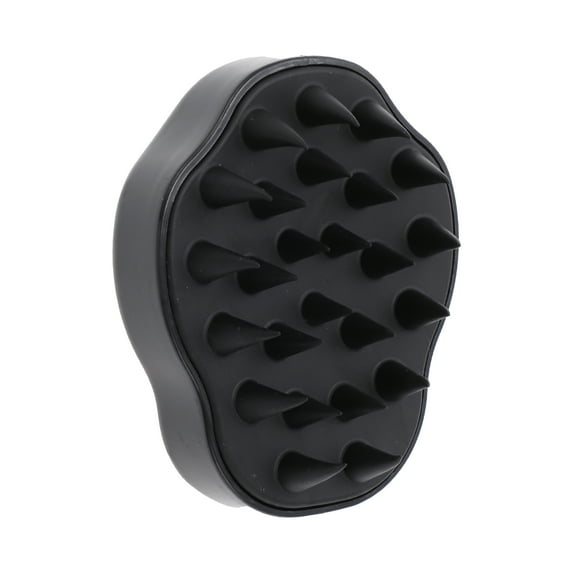 Unique Bargains 1 Pc Flower Shape Hair Shampoo Brush for Scalp Massage 3.74"x3.15"x2.76" Black