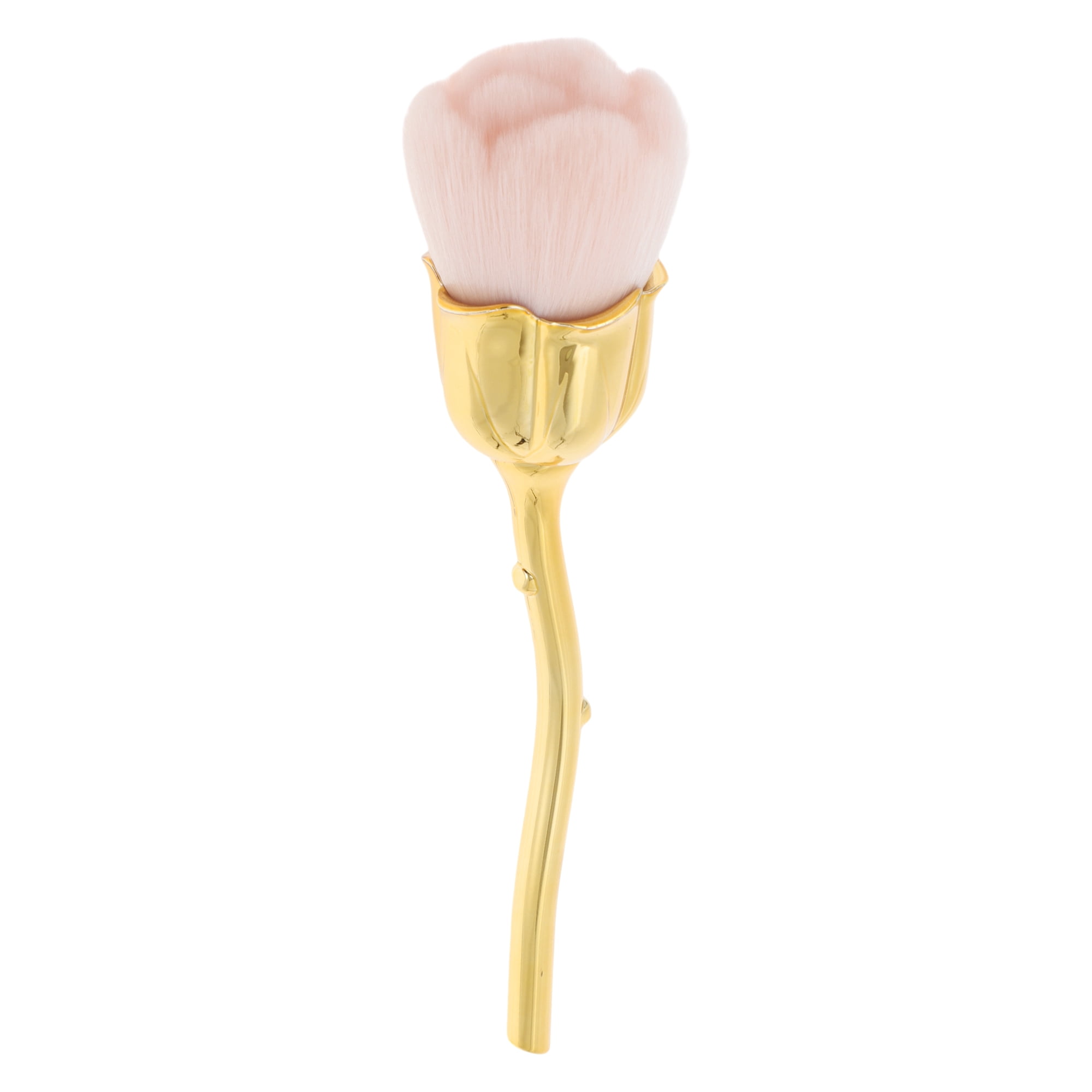 Unique Bargains 1 Pc Flower Shape Makeup Brush for Travel Gold Tone, Pink