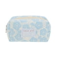 thumbnail image 1 of Unique Bargains 1 Pc Flower Style Drawstring Makeup Bag for Vacation Blue Polyester, 1 of 6