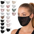 thumbnail image 1 of Unique Bargains 1 Pc Five-petal Flower Sunscreen Mask Lace Black Flower, 1 of 5
