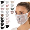 thumbnail image 1 of Unique Bargains 1 Pc Five-petal Flower Sunscreen Mask Lace White Flower, 1 of 5